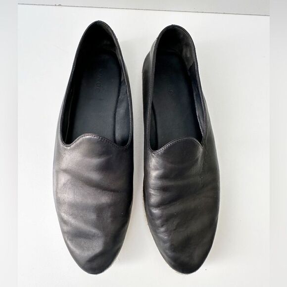 Vince Malia 2 Leather Slip On Loafer Espadrille Black Size 10 - Picture 4 of 8